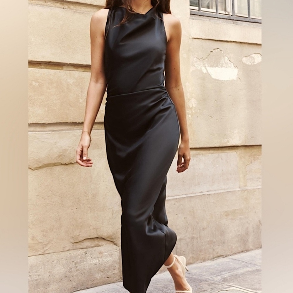 NWOT Zara Satin Effect Dress - Picture 2 of 10